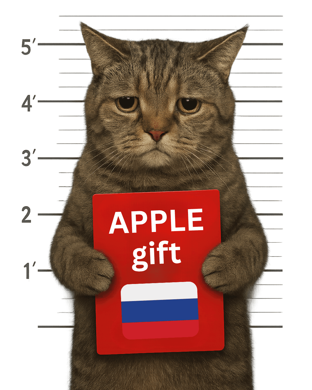 Кот с подарочной картой Apple Gift Card, Россия